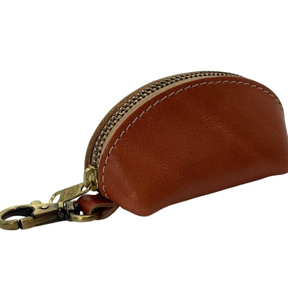 Portland Leather Goods Taco Brown Leather Keychain Coin Pouch Bag Charm - Picture 2 of 9